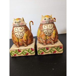 Pair Jim Shore Cat Figurines.  Enesco Heartwood Creek.  5 1/2"